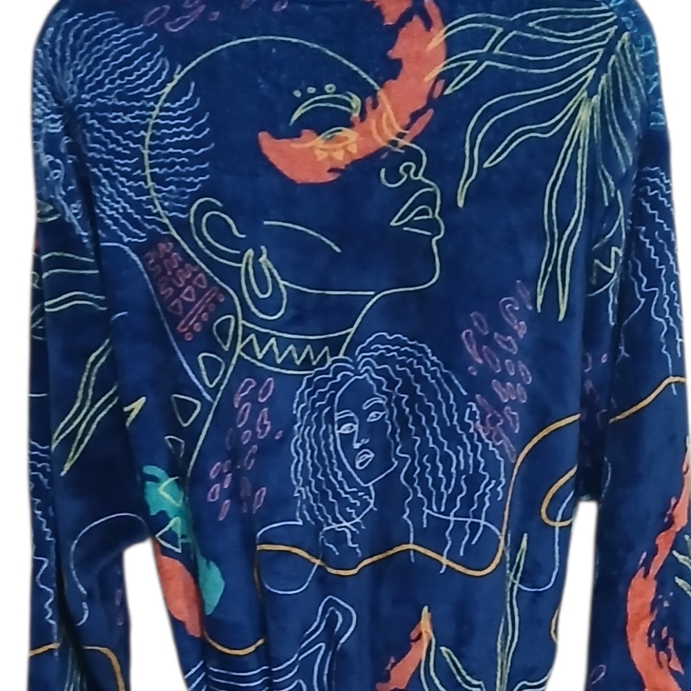 Izzy & Liv Colorful Patterned Robe Size Large - Picture 3 of 6